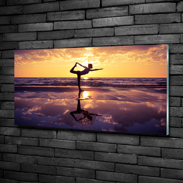 Bild auf glas Yoga am Strand