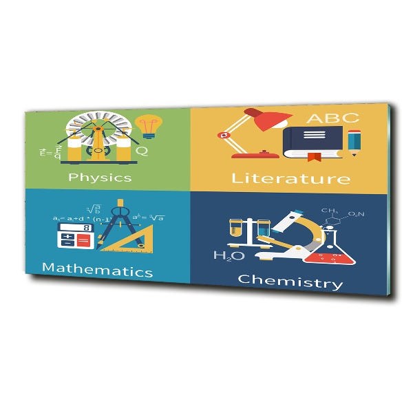 Foto glasbild Schulfächer