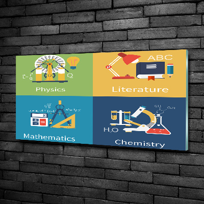 Foto glasbild Schulfächer
