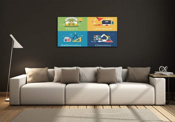 Foto glasbild Schulfächer