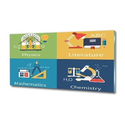 Foto glasbild Schulfächer