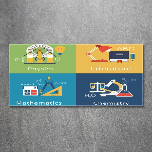 Foto glasbild Schulfächer