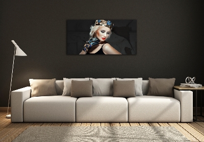 Glasbild Frau mit Krone