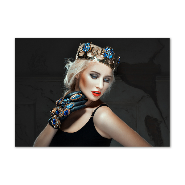 Glasbild Frau mit Krone