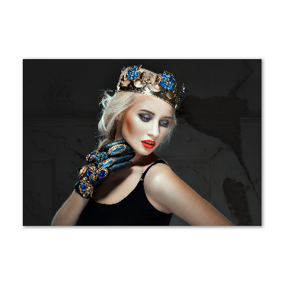 Glasbild Frau mit Krone