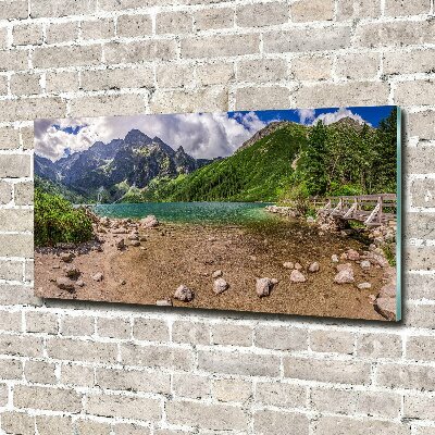 Bild auf glas See in den Bergen