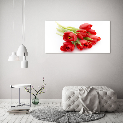 Glasbild Rote Tulpen