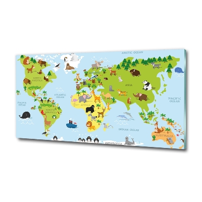 Foto glasbild Tierkarte