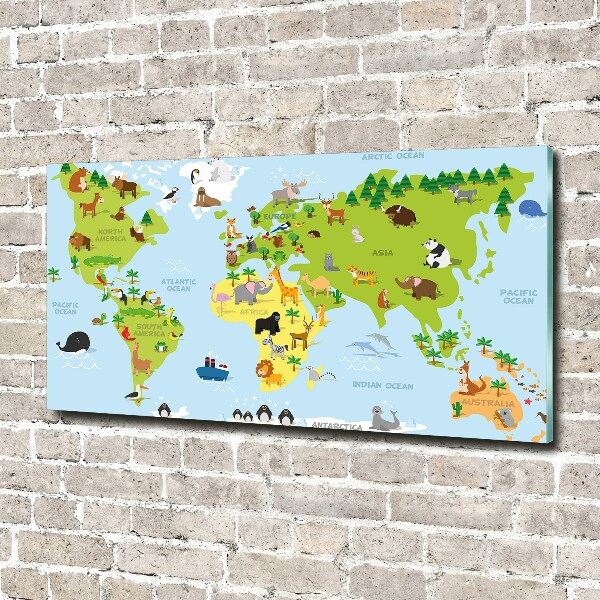 Foto glasbild Tierkarte