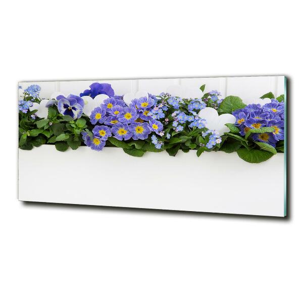 Foto glasbild Blaue Blumen