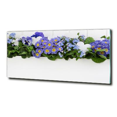 Foto glasbild Blaue Blumen