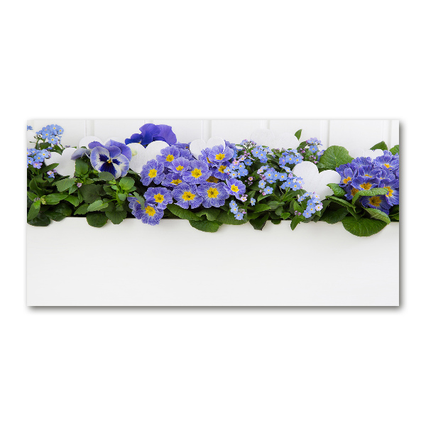 Foto glasbild Blaue Blumen