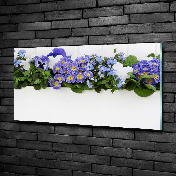 Foto glasbild Blaue Blumen