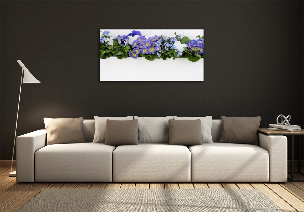 Foto glasbild Blaue Blumen