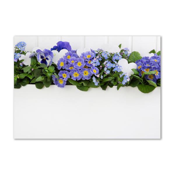 Foto glasbild Blaue Blumen