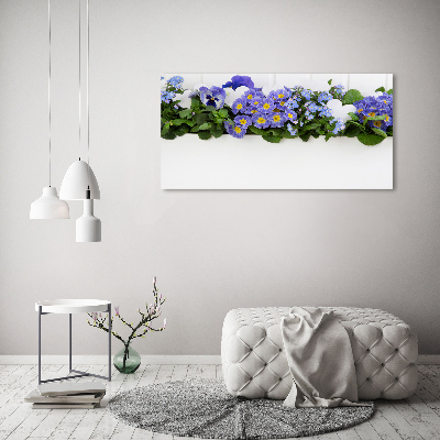 Foto glasbild Blaue Blumen