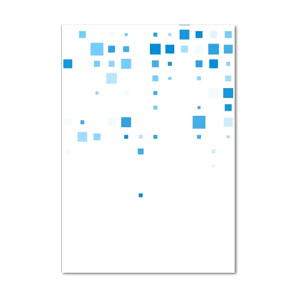 Glasbild vertikales Blaue Quadrate