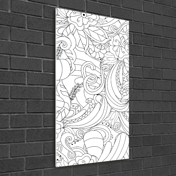 Glasbild vertikales Zentangle-Hintergrund