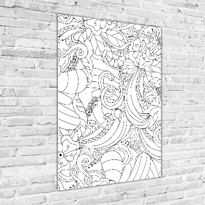 Glasbild vertikales Zentangle-Hintergrund