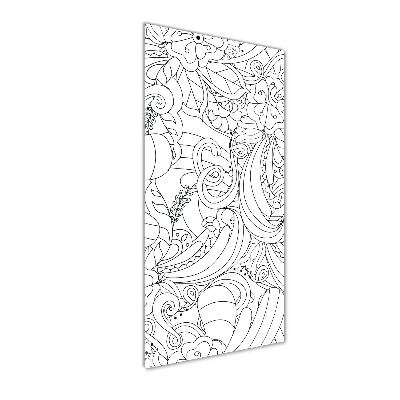 Glasbild vertikales Zentangle-Hintergrund