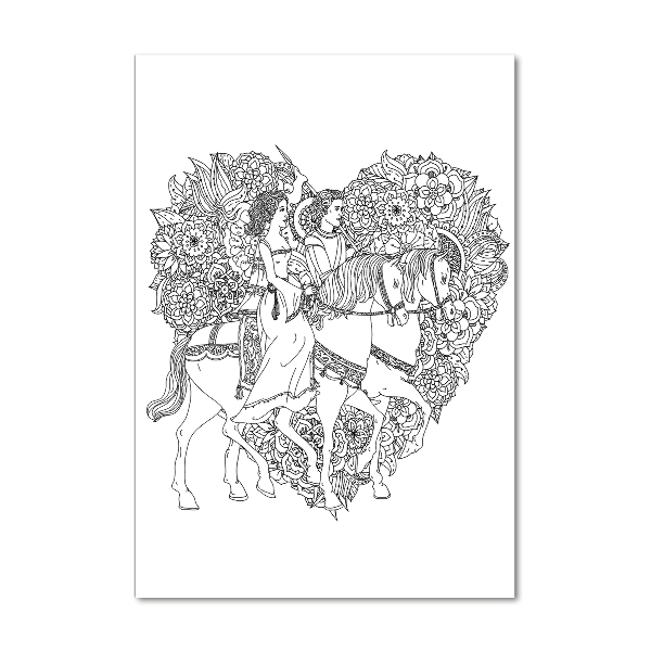 Glasbild vertikales Frau und Mann