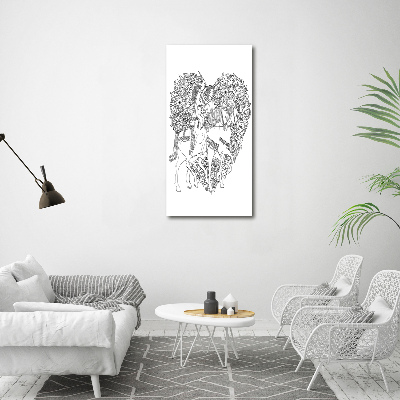 Glasbild vertikales Frau und Mann