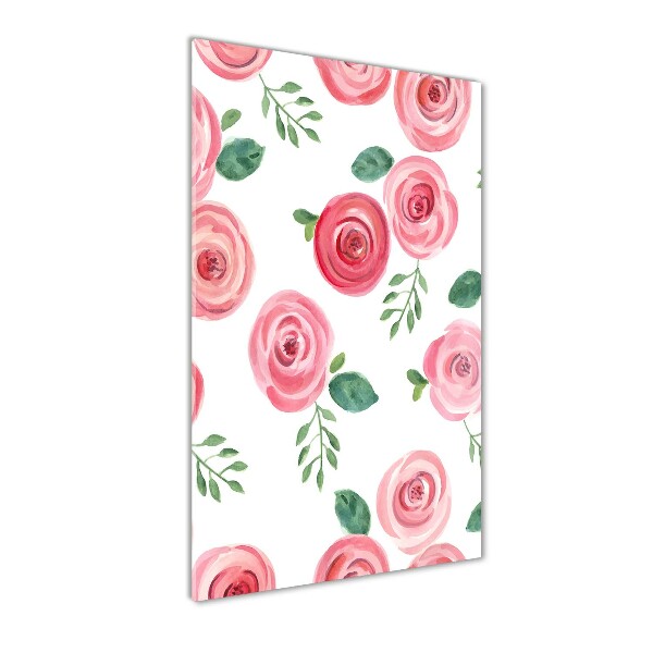 Bild aus glas vertikales Rosa Rosen