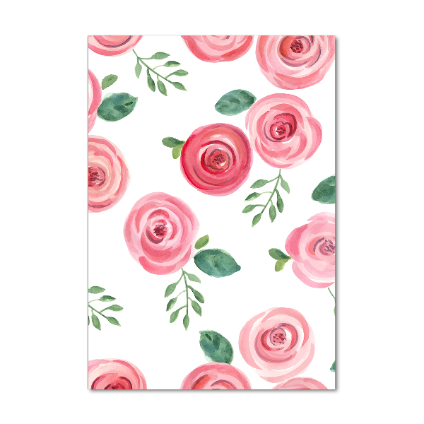 Bild aus glas vertikales Rosa Rosen