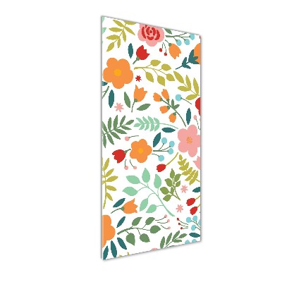 Foto auf glas vertikales Bunte Blumen