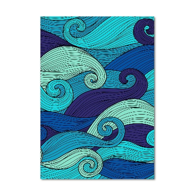 Glasbild vertikales Abstrakte Wellen