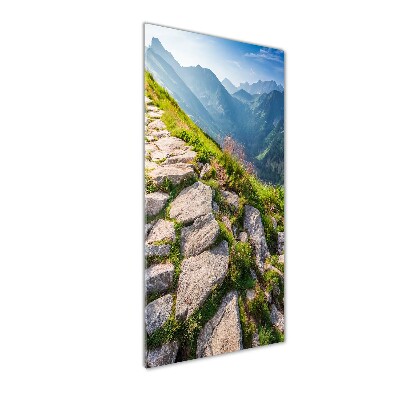 Glasbild vertikales Bergpfad