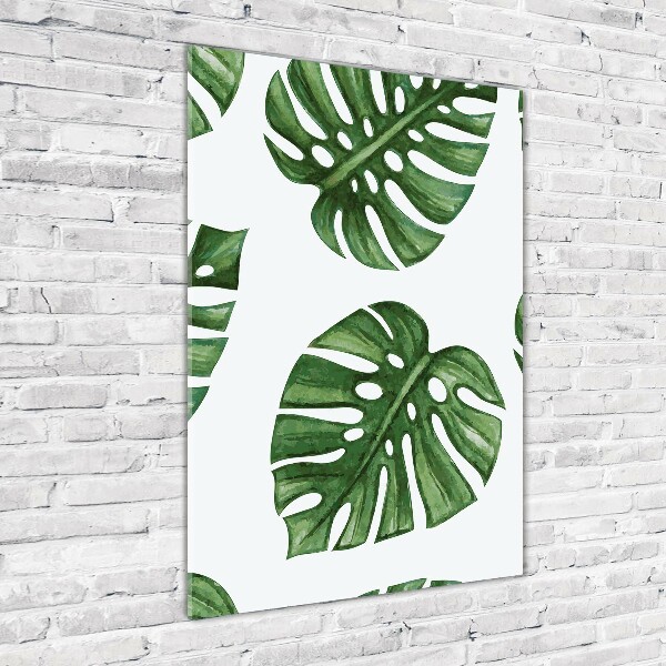 Glasbild vertikales Monstera