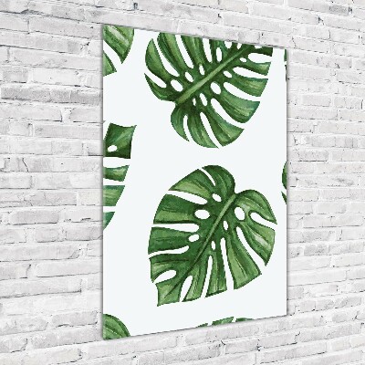Glasbild vertikales Monstera