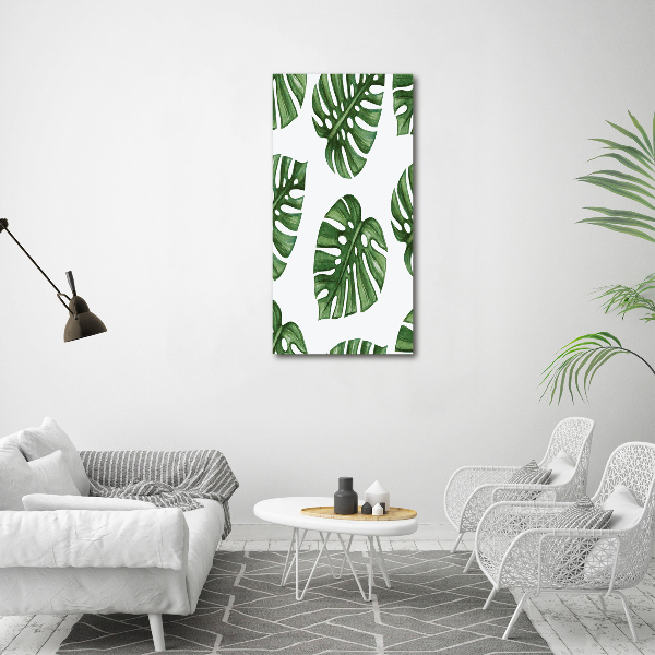 Glasbild vertikales Monstera