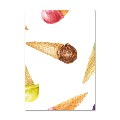 Bild aus glas vertikales Eiscreme in einer Waffeltüte