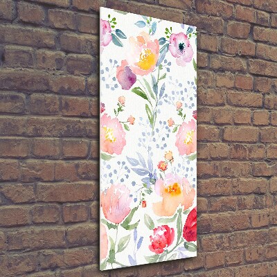 Glasbild vertikales Mohnblumen