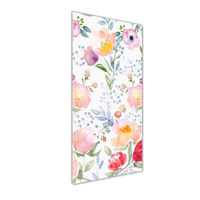 Glasbild vertikales Mohnblumen