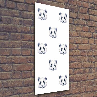 Glasbild vertikales Pandas