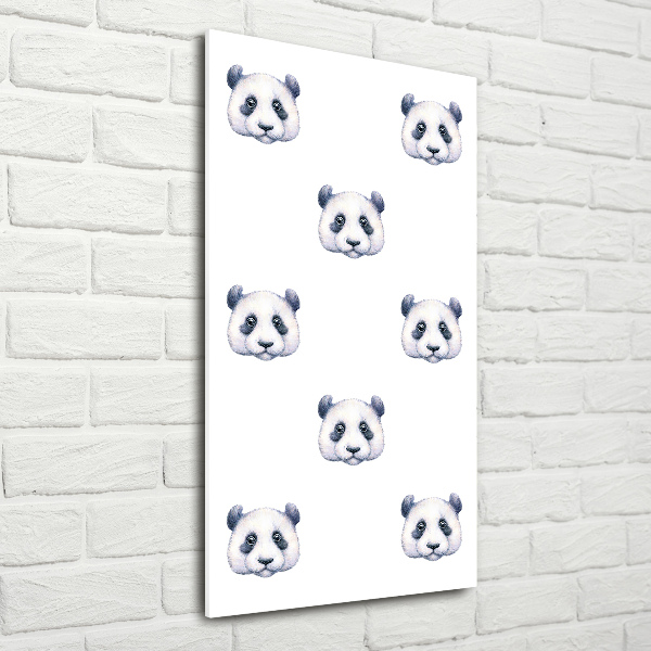 Glasbild vertikales Pandas