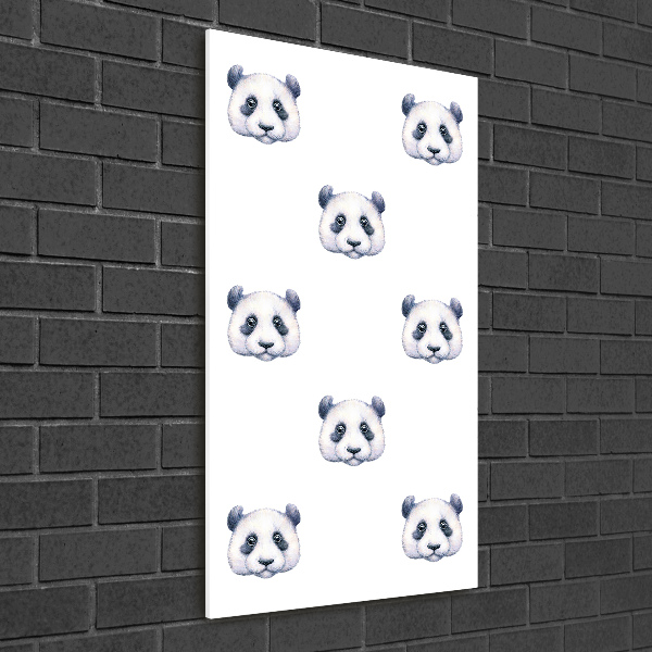 Glasbild vertikales Pandas
