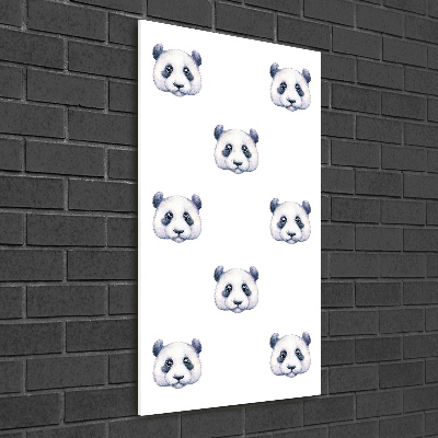 Glasbild vertikales Pandas