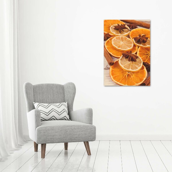 Glasbild vertikales Der Duft von Weihnachten