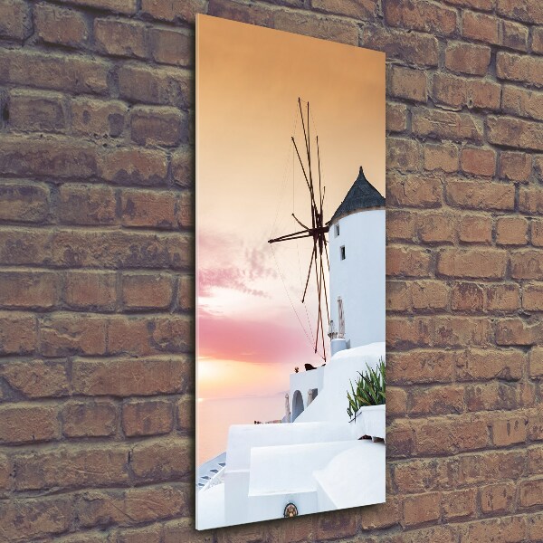 Glasbild vertikales Santorini, Griechenland