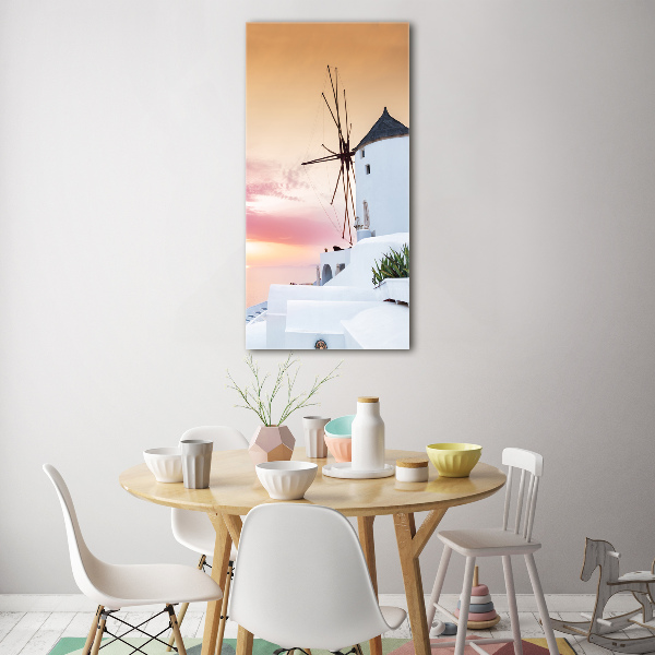 Glasbild vertikales Santorini, Griechenland