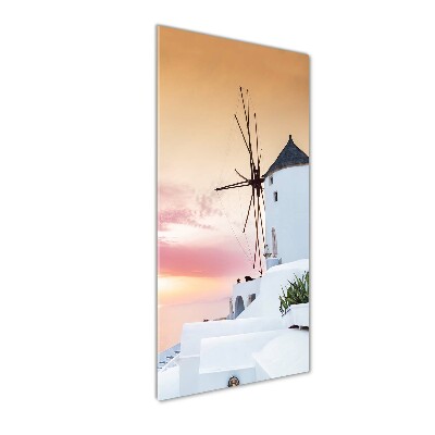 Glasbild vertikales Santorini, Griechenland