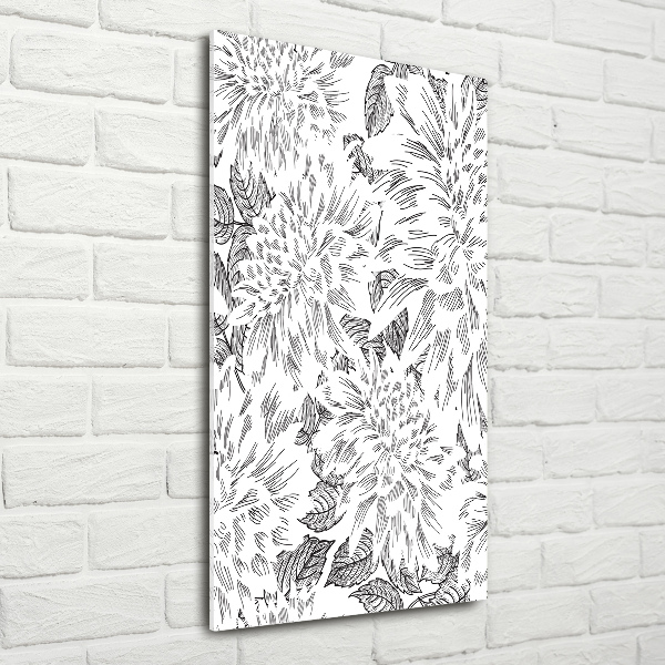 Bild aus glas vertikales Pfingstrosen