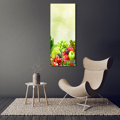 Glasbild vertikales Gemüse und Obst