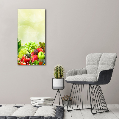 Glasbild vertikales Gemüse und Obst