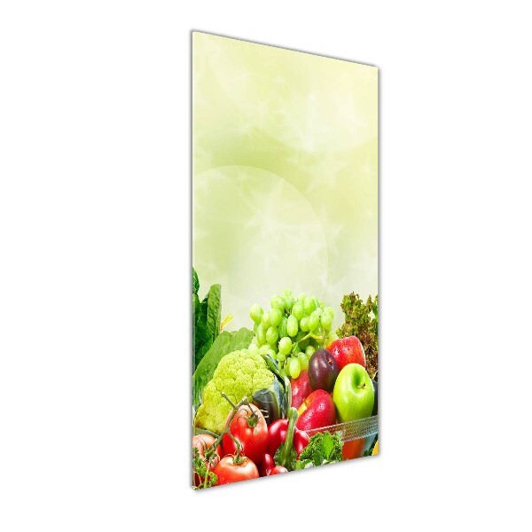 Glasbild vertikales Gemüse und Obst
