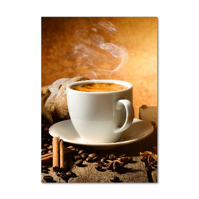 Bild aus glas vertikales Eine Tasse Kaffee